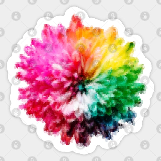 Vivid Surrealistic Flower: A Colorful Masterpiece Sticker by Lighttera